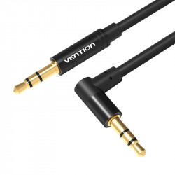 Cablu mini jack 3,5mm AUX 90 grade Vention BAKBD-T 0,5m (negru)