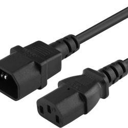 Cablu Prelungitor de Alimentare 230V PremiumCord KPS05, Lungime 0.5m, Conectori IEC 320 C13 Mamă la IEC 320 C14 Tată, Secțiune 3x0.75 mm², Culoare Neagră