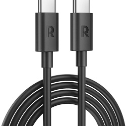 Cablu RavPower RP-CB1022, USB-C la USB-C, TPE, 2m, Negru