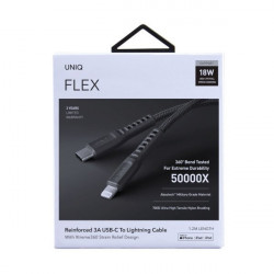 Cablu UNIQ MFI Flex USB-C la Lightning 18W - gri, 1.2 m - Img 4