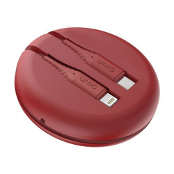 Cablu UNIQ MFI Halo cu cablu retractabil USB-C la Lightning 18W 1.2m - rosu - Img 4