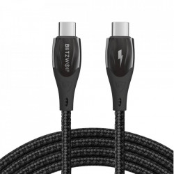 Cablu USB-C la USB-C BlitzWolf BW-FC1, 96W, 5A, 1.8m (negru)