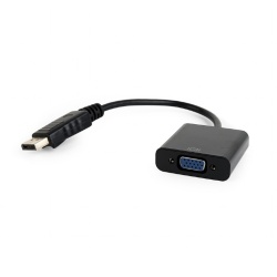 CABLU video GEMBIRD, adaptor DisplayPort (T) la VGA (M), 10cm, rezolutie maxima Full HD (1920 x 1080) la 60Hz, negru, "AB-DPM-VGAF-02" (timbru verde 0.08 lei)