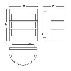 CALGARY WALL LANTERN ANTHRACITE 1X60W - Img 2