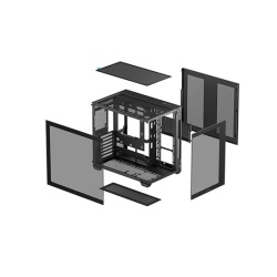 CARCASA DeepCool "CG530", middle tower, gaming, fara sursa, suporta 14xfan, , PSU shroud, USB 2.0 x 1, USB 3.2 gen1 x 2, audio+mic, 7 sloturi expansiune, negru, "R-CG530-BKNDA0-G-1" (timbru verde 0.32lei) - Img 2