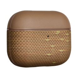 Carcasa Pitaka pentru Airpods Pro 3, Fibra de Aramida, Golden Glint Auriu