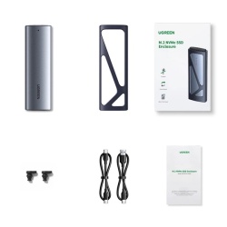 Carcasa Ugreen CM578 15512 pentru unitate M.2 NVMe 10Gbps - negru + cablu USB-C / USB-A + cablu USB-C / USB-C - Img 4