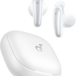 Casti True Wireless Anker Soundcore Liberty Buds, Semi in-Ear, ANC, Autonomie 30 de ore, Bluetooth 6.1, Alb