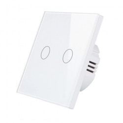 Comutator tactil inteligent de perete SmartWise Z2-LNS Zigbee cu 2 grupuri