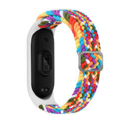 Curea de schimb din material textil pentru Xiaomi Mi Band 6 / 5 / 4 / 3 din stofa impletita multicolor