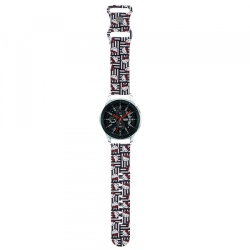 Curea Hello Kitty Silicone Kitty Heads & Stripes pentru Samsung Galaxy Watch / Huawei Watch Series, Neagra
