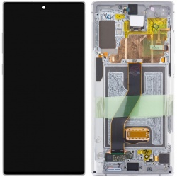 Display cu Touchscreen Samsung Galaxy Note 10+ 5G N976 / Note 10+ N975, cu Rama, Alb, Swap GH82-20838B
