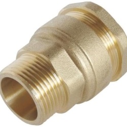 Fiting din Alamă SOMATHERM, Racord Filetat pentru Țevi PE 25 mm - Filet Exterior 3/4 Inch (20x27), Certificat ACS