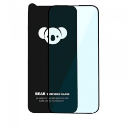 Folie de protectie Ecran Bear HD pentru Apple iPhone 15, Sticla Securizata, Full Glue, Neagra