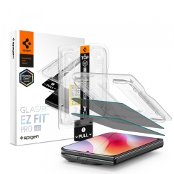 Folie de protectie Ecran Privacy Spigen GlastR EZ FIT Pro HD pentru Apple iPhone Duo, Sticla Securizata, Full Glue, Set 2 bucati AGL12015