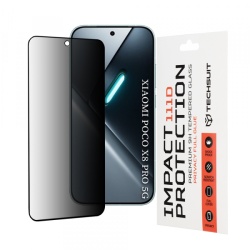 Folie de protectie Ecran Privacy Techsuit pentru Xiaomi Poco X8 Pro, Sticla Securizata, Full Glue, 111D