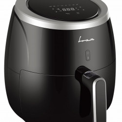 Friteuza cu aer cald FRAM FAF-MD2000BK, 2000W, 5L, display digital, control Touch, vas detasabil anti-adeziv, temperatura ajustabila: 80-200˚C, temporizator max 60min, protectie supraincalzire, Negru