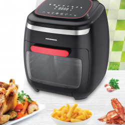 Friteuza cu aer cald Heinner Crystal Clear HAF-B2000FB, 2000W, capacitate cos 4.5L, capacitate cuptor 11L, 8 programe, 3 rafturi pentru preparare cu aer cald, tija rotisor, temperatura reglabila: 30-200˚C, temporizator: 4h, Rosu - Img 5