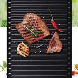 Gratar electric Heinner HEG-F1800, 1800 W, placa detasabila cu invelis anti-adeziv, placa 41 x 26 cm, Negru/Inox - Img 4