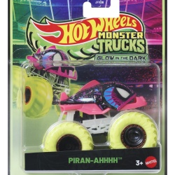 HOT WHEELS MONSTER TRUCK GLOW IN THE DARK MASINUTA PIRAN-AHHHH CU ROTI VERZI SCARA 1 LA 64