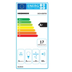 Hota decorativa Heinner DCH-650TIX, Putere absorbtie 623.9 m3/h, 1 motor, 60 cm, Control touch, Timer, Inox + Sticla neagra - Img 2