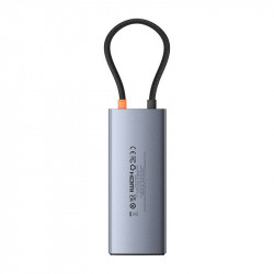 Hub 6in1 Baseus Metal Gleam 2 Series, USB-C la 2xUSB 3.0 +USB-C + HDMI + USB-C PD + Ethernet RJ45 - Img 3