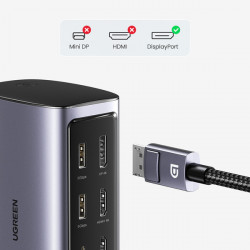 HUB multifunctional Ugreen 12 in 1 USB C USB HDMI DP RJ45 AUX SD TF gri (CM555) - Img 6