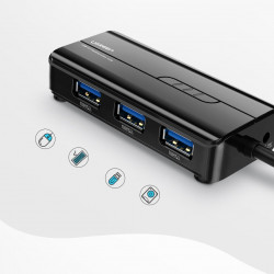 Hub Ugreen multifunctional USB 3.0 HUB 3x USB / network adapter RJ45 Giga Ethernet black (20265) - Img 6