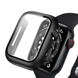Husa Anank Screen Guard pentru Apple Watch Series 7 41mm, Neagra