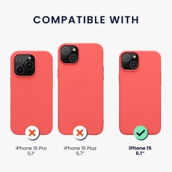 Husă de Protecție pentru Apple iPhone 15 din Silicon TPU Flexibil Anti-Șoc, Margini Înălțate pentru Ecran și Cameră, Suprafață Mată Anti-Alunecare, Compatibilă Încărcare Wireless, Coral Fluorescent - Img 8