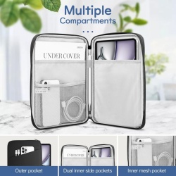 Husă de Protecție Slim 13 Inch pentru Tabletă și Laptop, Buzunare Multi-Compartiment, Material Rezistent la Stropire, Compatibilă iPad Pro 13"/12.9", Galaxy Tab S10+/S9+, Surface Pro și reMarkable, Negru - Img 6