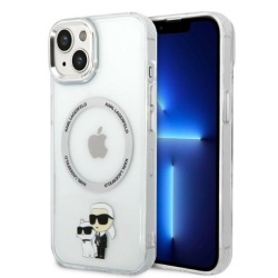 Husa MagSafe pentru Apple iPhone 14 Plus, Karl Lagerfeld, Ikonik Karl & Choupette, Transparenta