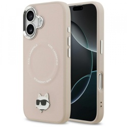 Husa MagSafe pentru Apple iPhone 17, Karl Lagerfeld, Choupette Pin, Roz