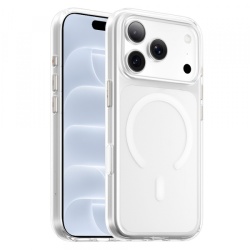 Husa MagSafe pentru Apple iPhone 18 Pro / 17 Pro, Blueo, Crystal Pro Anti-Drop, Transparenta