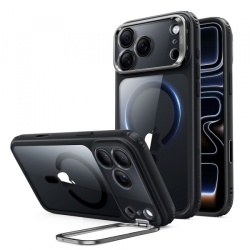 Husa MagSafe pentru Apple iPhone 18 Pro / 17 Pro, ESR, Classic Hybrid Kickstand, Neagra Transparenta