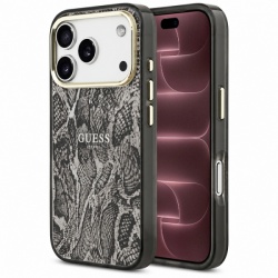 Husa MagSafe pentru Apple iPhone 18 Pro Max / 17 Pro Max, Guess, Python Pattern, Neagra