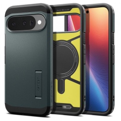 Husa MagSafe pentru Google Pixel 10 Pro / 10, Spigen, Tough Armor, Verde