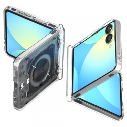 Husa MagSafe pentru Samsung Galaxy Z Flip7 F766, Spigen, Ultra Hybrid Pro Neo One, Transparenta