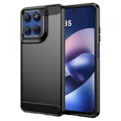 Husa pentru Motorola Moto G47 / G37 Power / G37 / G67 Power / G57 Power, Techsuit, Carbon, Neagra