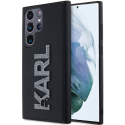 Husa pentru Samsung Galaxy S24 Ultra S928, Karl Lagerfeld, 3D Rubber Glitter Logo, Neagra