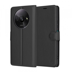 Husa pentru Xiaomi Redmi A3x / A3, Techsuit, Leather Folio, Neagra