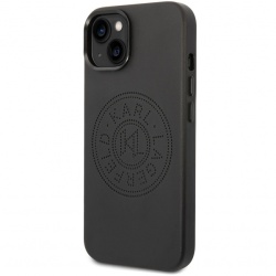 Husa Piele Ecologica Karl Lagerfeld Perforated Logo pentru Apple iPhone 14 Plus, Neagra KLHCP14MFWHK