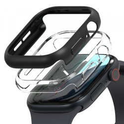 Husa Ringke Slim pentru Apple Watch Series 10 / 11 46mm, Set 2bucati, Neagra Mata