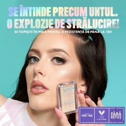 Iluminator pudra NYX Professional Makeup Buttermelt 05 Bright and Butta, formula cremoasa, 12H rezistenta, nu se estompeaza, 5 g - Img 6