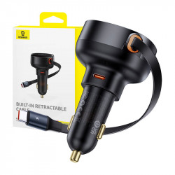 Incarcator auto Baseus Enjoyment Pro cu cablu USB-C, 60W (negru)