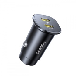 Incarcator Auto Baseus GoTrip, 30W, 3A, 2 x USB-C, Negru