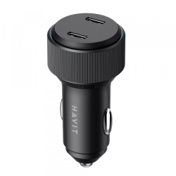 Incarcator Auto HAVIT CC2014, 30W, 3A, 2 x USB-C, Negru