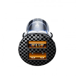 Incarcator auto USAMS 2XUSB C23 36W transparent albastru