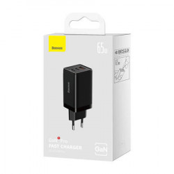 Incarcator de perete Baseus GaN5 Pro 2xUSB-C + USB, 65W (negru) - Img 2