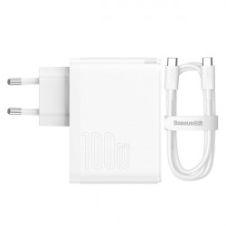 Incarcator priza Baseus GaN5 Pro Fast Universal GaN USB Charger Type C / USB 100W PD3.0, QC4.0 +, AFC white (CCGP090201) - Img 2